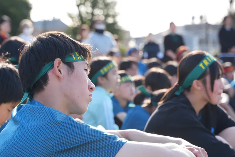 TRIANGLEハチマキを着けた選手たち